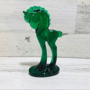 Green Mosser Glass Horse